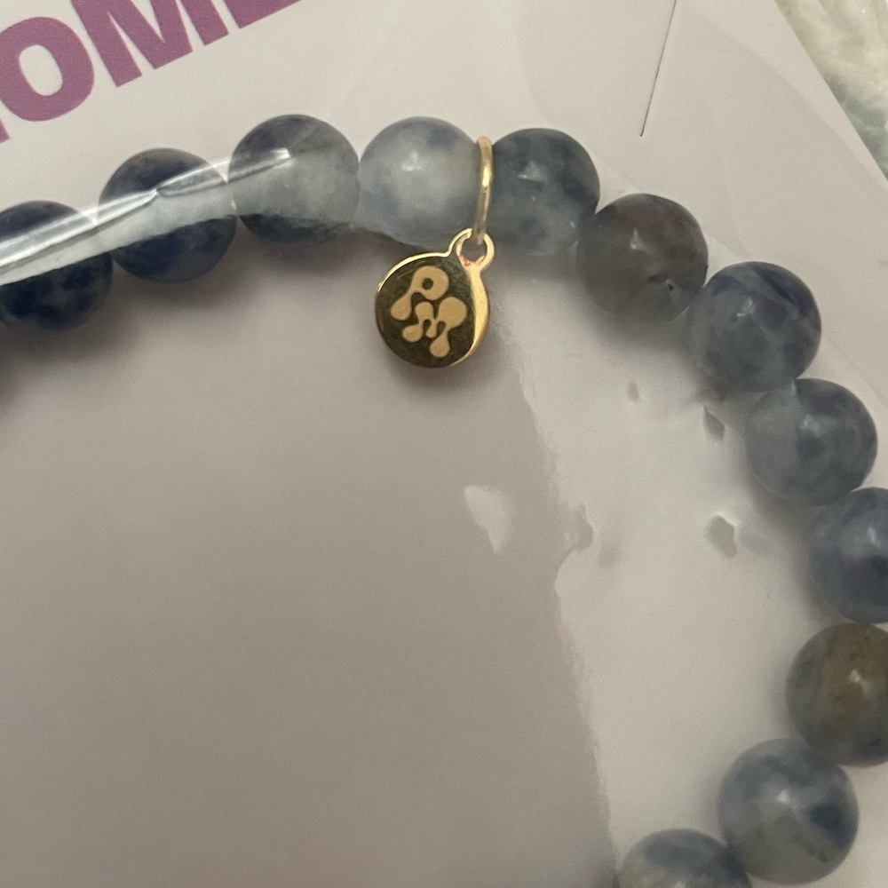 NWT Revolve Petit Moments Blue Wisdom Evil Eye Bead Stone Bracelet - Picture 3 of 4